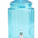 Classic Hammered Glass Ice Cold Beverage Drink Dispenser Durable Glass Vintage Cobalt Blue- Large 1.53Gallon with Spigot Wide Mouth Easy Filling For Outdoor, Parties & Daily Use