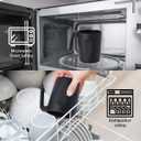 Berglander Black Plastic Coffee Mugs Set of 8, Plastic Cups with Handles 15oz, Reusable Water Cup, Easy to Carry, Great for Home, Garden, Picnic, Camping, Outdoor