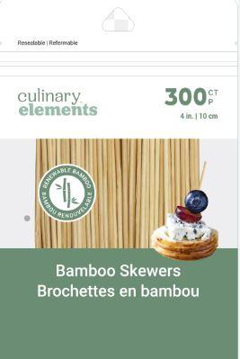 Culinary Elements, Skewers Bamboo 4 Inch, 300 Count