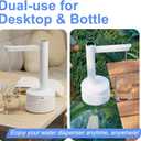 5 Gallon Dual-use Desktop Electric Water Bottle Dispenser, USB Type-C Charging Automatic Countertop Drinking Water Bottle Pump for 2-5 Gallon, Smart Water Jug Dispenser for Camping(White)