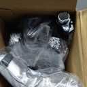 Londehuhai Garment Steamer Stand with Rotating Hanger & Heat-Resistant Glove - Adjustable Aluminum Alloy Ironing Rack for Pants, Jeans, Dresses - Folding Steamer Holder for Clothes (Color:Black)