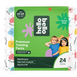 Hello Bello Premium Training Pants 2T-3T, All About Feelings Design, 24ct Jumbo Pack (2T-3T (24 Count))