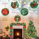 Christmas Garlands,2.7M/ 9FT Christmas Garland,Christmas Garland with Lights, and Berries and Balls,for Fireplaces,Stairs, Interior Decoration,Christmas Decoratio