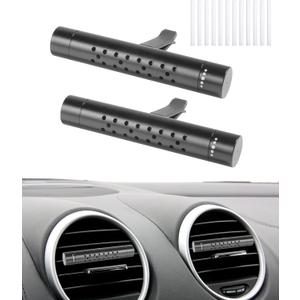 2PCS Car Diffuser,Car Diffusers for Essential Oils,Automotive Air Freshener Diffuser Vent Clips with 12 Refill Sticks,Automotive Fragrance Decoration,Suitable for Various Types of Air Vents