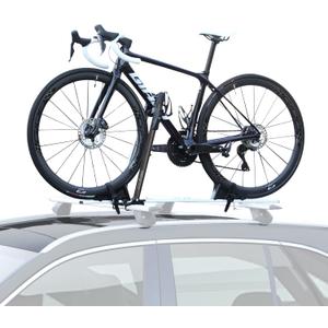 Roof Bike Rack Mount, Foldable Upright Bicycle Carrier, Lightweight Aluminum Bike Rack with Secure Locking, 1-Bike Rooftop Carrier for Car/SUV, Black (GRAY)