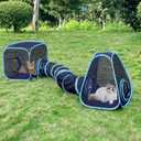 Outdoor Cat Enclosures, Cat Tunnels Tents Cubes for Indoor Cats with Play Ball, Collapsible Outside Playpen Tunnel for Kitty, Rabbit, Puppy and Small Animals (Blue)