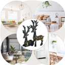 Baluue 2pcs Christmas Reindeer Figurines Resin Sitting Standing Deer Statue Artificial Deer Statues Sculpture Tabletop Ornaments for Cabinet Mantel Shelves Fireplace Accents (Multicolor)