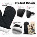 Funny Vintage Lady Cooking and Baking BBQ Kitchen Gadgets with Heat Resistant Silicone Non-Slip, This Bxxch Can Bake Oven Mitts Set of 2, Gifts for Mom Hostess Bake Lover Chef Wife Sister Colleague