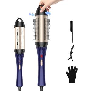 Curling Iron Thermal Brush Ionic Heated Brush Makes Hair Smoother, Thermal Round Curling for Easy & Fast Blowouts Look