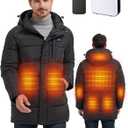 Pzxozd Heated Jackets for Men, Mens Heated Jacket 8 Heat Zones, Windproof Mens Heated Coat