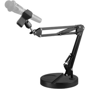 Desktop arm microphone stand, upgraded adjustable desktop microphone stand with spring microphone clip for microphones (WSMS-001)