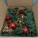 SENNOUL Pre-lit 9ft Christmas Garland with Lights, Garlands for Decoration Christmas with 243 Branches and 50 LED Warm Lights,for Mantle,Outdoor,Stairs Railing,Wall,Table,Indoor（Battery Operated）