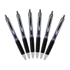 uniball 207 Retractable Gel Pens, Micro Point (0.5mm), Black, 12 Pack