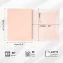 MECCANIXITY Sheet Music Folder Display 10 Sleeves 20 Pages Spiral Binder Organizer, Letter Size 8.5 x 11 Paper A4 Documents Storage Holder Bag (Light Pink)