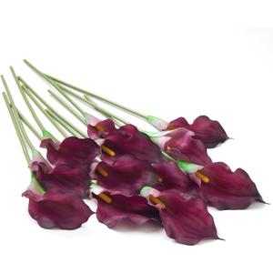 12 PCS Purple Calla Lily Artificial Flowers,14.6" Faux Calla Lilies Flower Real Touch Silicone Fake Lilies Flowers for Home Decor,DIY Wedding Centerpieces,Indoor Floral Arrangements