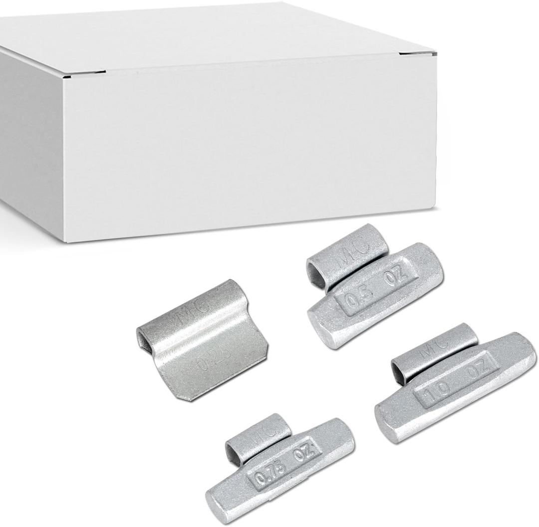 EASYBERG MC Style Steel Clip On Wheel Weights Assortment for Alloy Rim, 0.25OZ 0.5OZ 0.75OZ 1.0OZ, 25PCS/Style, Total 100Pcs/ Box Clip On Tire Balance Weights