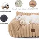 Bedsure Cute Cat Couch for Pets - Fluffy Small Dog Sofa with Premium Soft Corduroy Fleece, Pet Sofa with Removable Washable Cover, Supportive Dog Couch Bed for Small Medium Dogs, 30inch, Tuscan Beige (30x20x10", Sandy Tan)