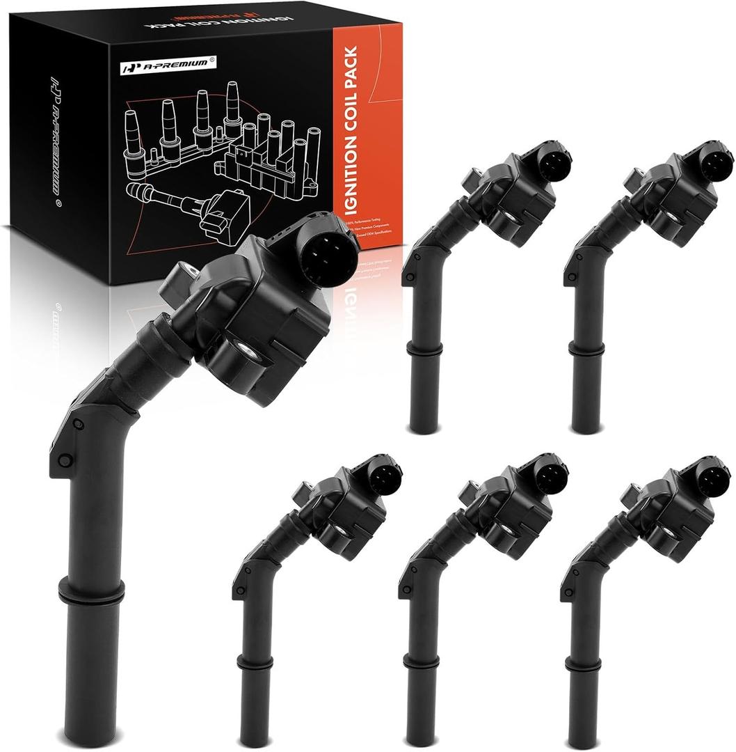 A-Premium Ignition Coil Pack Compatible with Mercedes-Benz C300 C350 E300 E350 E400 GLK350 ML350 R350 SLK350 CL63 AMG S600 6-PC