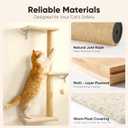 FUKUMARU Cat Wall Shelves, Stable & Safe 5 in 1 Cat Walls Furniture Set, Wooden Kitten Climbing Wall with Scratching Post for 16 Inch Drywall - Beige