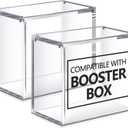2 Pcs Acrylic Magnetic Case Compatible with TCG Booster Box Protective Case Stackable 4mm Thick Magnetic Closure Box Gifts for Collectors, Cards Not Included (Booster)