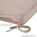 Indoor/Outdoor Chair Pads in Sunbrella Fabric 17''x17'' Patio Seat Cushions with Foam Insert, Removable Reversible Cover & Ties for Patio Dining Chairs Set of 4, Cast Ash