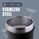 BlenderBottle Strada Shaker Cup Insulated Stainless Steel Water Bottle with Wire Whisk, 24-Ounce, Black