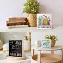 I Love You To The Moon And Back Wooden Box Sign, Love Desk Decor for Home Farmhouse Kids Room Bedroom Office Shelf Bedside Table, Moon Sign Gifts for Family Lover Wife Girlfriend Mom Sister BFF