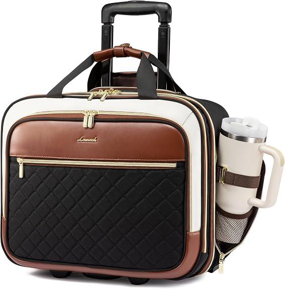 LOVEVOOK Rolling Laptop Bag for Women, Underseat Carry On Bag with Wheels
Fits 17.3 Inch Laptop, 30L Capacity, Silent Wheels, Rolling Briefcase, Carry On Luggage, Personal Item for Work Travel