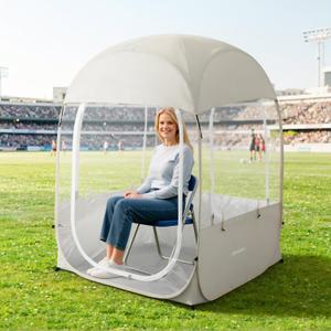 Raynesys Sports Tent, Portable & Foldable Pop Up Tents Shelter with Carry Bag, Instant Weather Proof Clear View Bubble Tent for Fishing, Camping, Watching Sports Events (For 1 Person, Beige)