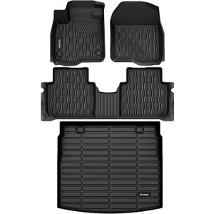 Floor Mats & Cargo Liner Compatible with Honda CR-V 2023 2024 2025 2026 (Include Hybrid), Full Set All Weather Protection 1st, 2nd Row Car Liners & Trunk Mat, Black