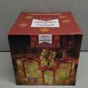 Christmas Lighted Gift Boxes, Pre-lit Lights Gift Boxes Set of 4, Light up Present Boxes Set Battery Operated with Different Sizes for Holiday Indoor Outdoor Decorations(Cool White)