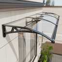 Awning for Door Entrance, Window Awnings Exterior with Aluminum Bracket, UV, Rain & Snow Protection, Durable Polycarbonate Canopy for Entrance, Balcony, Garage, Transparent 60x120cm/24x47in