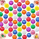 Blulu 60 Pcs Motivational Stress Balls Bulk for Adults 1.57 Inch Inspirational Colorful Foam Anxiety Relief Foam Stress Balls for Encouraging Kids Adult Girls Boys Employee Gifts