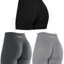 AUROLA 3 Pieces Sets Intensify Workout Shorts for Women Seamless Scrunch Short Gym Yoga Running Sport Active Exercise Fitness Shorts