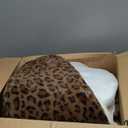 Calming Dog Beds & Cat Cave Bed with Hooded Cover,Removable Washable Round Beds for Small Medium Pets,Anti-Slip Faux Fur Fluffy Coved Bed for Improved Sleep,Fits up to 15/25 lbs(Leopard Print,S) (20.00" x 20.00" x 8.00")