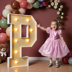 imprsv 3FT Block Marquee Letters Light Up Letters for Birthday Baby Shower Party Backdrop Decor, Large Light Up P for Wedding Decorations Engagement Party Decorations
