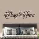 SEATUNE Bedroom Wall Decals - Couple Romantic Love Quotes Bathroom Wall Stickers - Motivational Positive Home Vinyl Art Wall Decor - Always & Forever 35"X9.8" (Large)