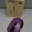 TECKNET Wireless Mouse, 2.4G Ergonomic Optical Mouse, Computer Mouse for Laptop, PC, Computer, Chromebook, Notebook, 6 Buttons, 24 Months Battery Life, 2600 DPI, 5 Adjustment Levels - Purple