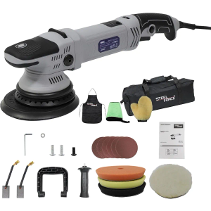 Steel Force PRP675021 6-inch Dual Action/DA Polisher, Buffer Waxer with Lock Switch and 6 Variable Speeds for Car Detailing, Tile Cleaning and Wood Polishing