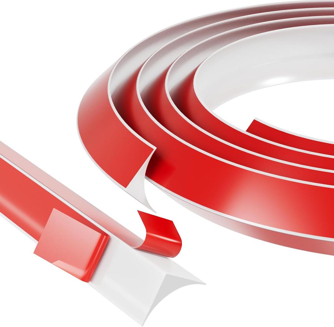 472 Inch Flexible Quarter Round Molding, Bendable Peel and Stick Silicone Molding Trim for Floor Corner Wall Edge, Self Adhesive Shoe Molding for Bathroom Countertop Staircase Cabinet Edge, White