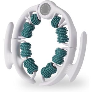Cellulite Massage Tool Manual Lymphatic Drainage Massager for Thighs Legs Buttocks, Anti Cellulite Roller with Detachable Handles Fascia Massage Tool for Contoured Smoother Skin, White-Green