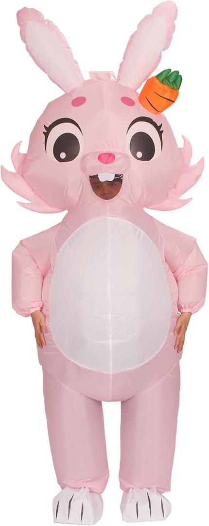 Carrot and Rabbit Inflatable Costume Adult, Full Body Blow Up Costume for Halloween Easter Carnival Christmas Drag Party
