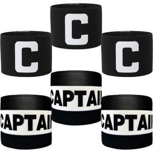 6 Pack Adjustable Soccer Captain Armbands Elastic Arm Bands for Training Unisex Essential Sports Accessories for Team Players