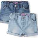 The Children's Place Baby Girls' and Toddler Jean Midi Shorts, Lily Wash
 2T