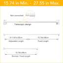 NICETOWN 4 Pack No Drill Curtain Rods for Window Adjustable Length Extends 16 to 28 Inches with Adhesive Brackets without Drilling, Cafe Curtain Rod, Easy Installation for Any Spaces, White