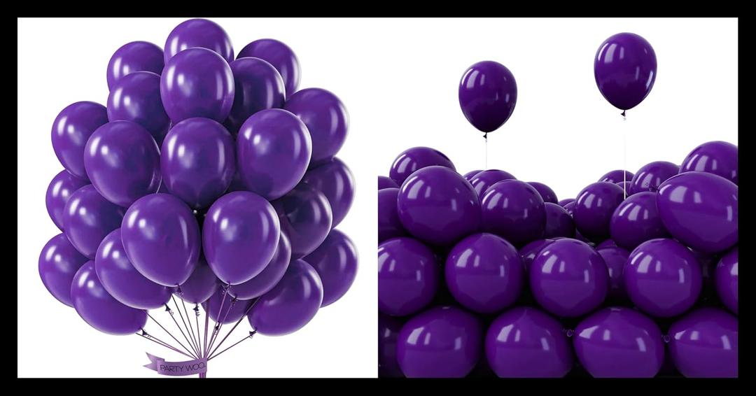 PartyWoo Dark Purple Balloons 100 pcs and PartyWoo Royal Purple Balloons 50 pcs