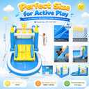 Inflatable Water Slide for Kids Ages 3-8, 6-in-1 PVC Water Bounce House | Blow Up Water Park with Splash Pool, Basketball Hoop, Ring Toss & Water Guns, Air Blower, for Backyard, Outdoor, Indoor, Small