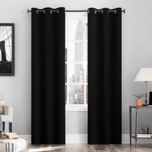 Sun Zero Cyrus Thermal 100% Blackout Grommet Curtain Panel Pair 40" x 96"
