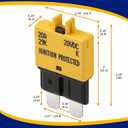 20 Amp Reset Fuse Circuit Breaker E39 Low Profile ATC/ATO Fuse 5 Packs 20A 12V-28V for Car Marine SUV Boat