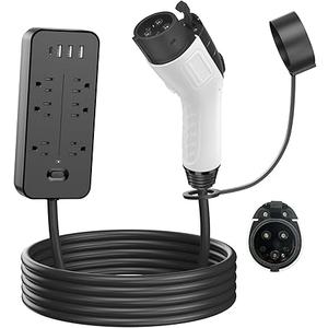 V2L Vehicle to Load Adapter Compatible with Hyundai Ioniq 5, Ioniq 6 Kia EV6 EV9, 15 Amp V2L Adapter for J1772 Electric Cars Discharger Socket with 120V 6Outlet Power Strip, 16.4FT